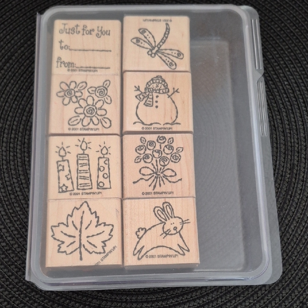 STAMPIN' UP! Retired 2001 'Tags And More' Stamp Set, Set of 8 Stamps